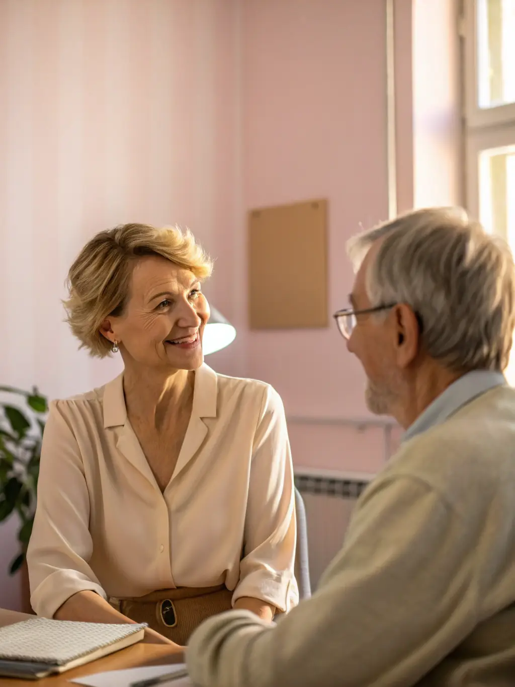 A business coach facilitating a one-on-one session with a client, focusing on overcoming challenges and developing resilience.